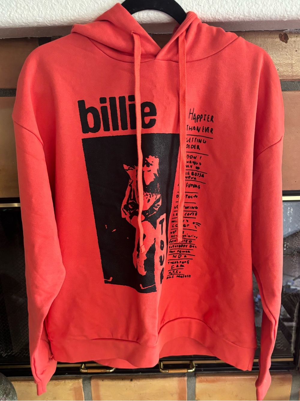 Billie Eilish official Happier than ever Graphic Hoodie Orange